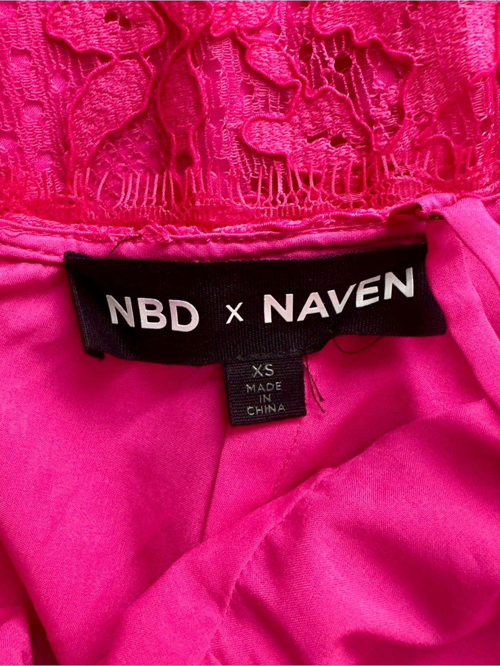 NBD x Naven Revolve Hot Pink Lace Bodycon Mini Dress XS - Picture 5 of 8
